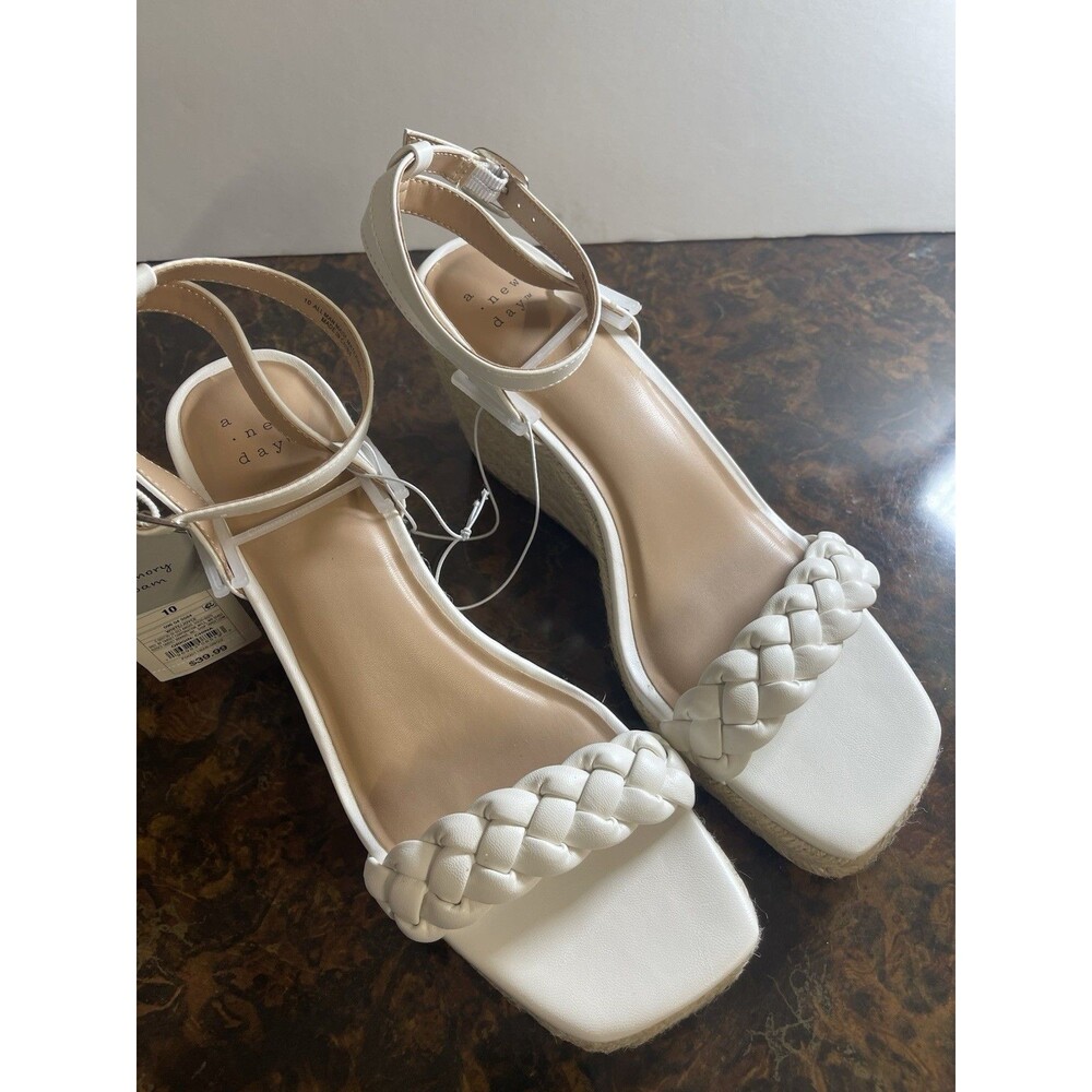 Women's Joyce Wedge Heels - A New Day™ White 10 *Brand New*
